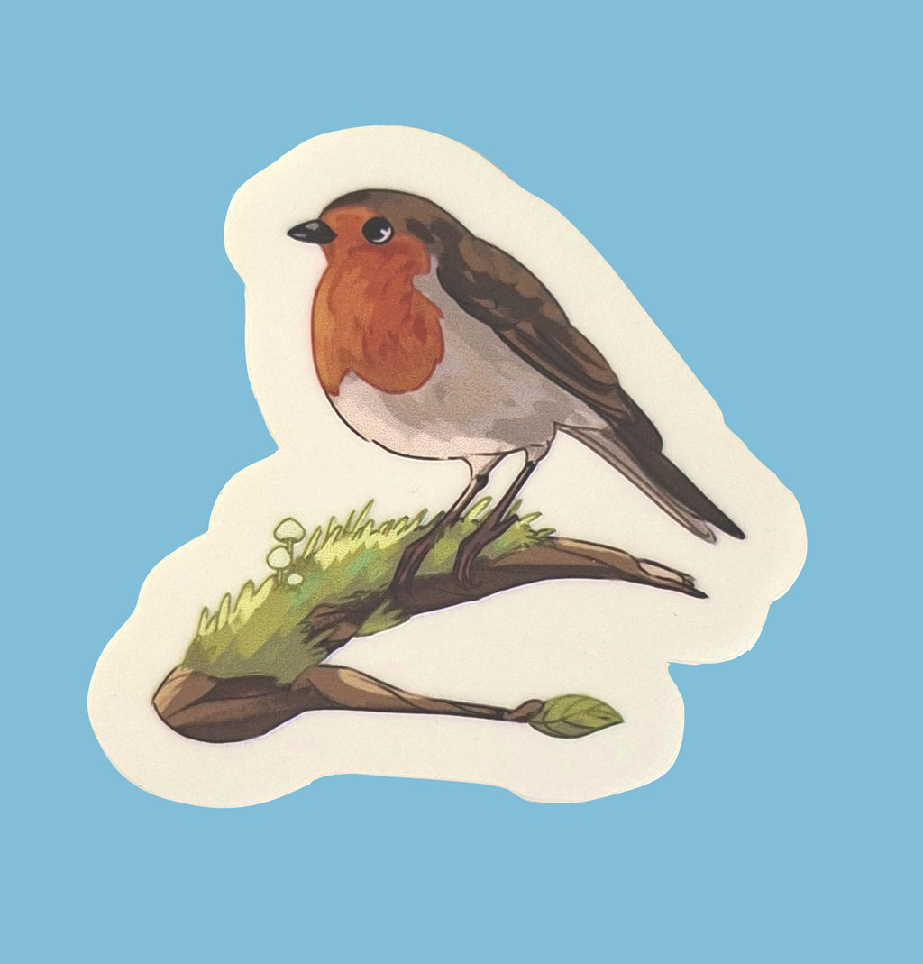 Roodborst transparante sticker