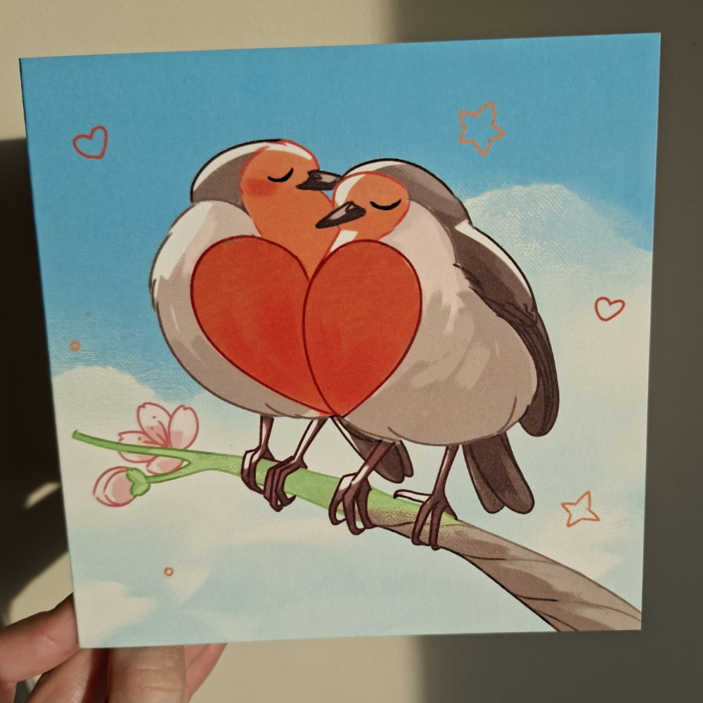 Valentijnskaart Roodborstjes